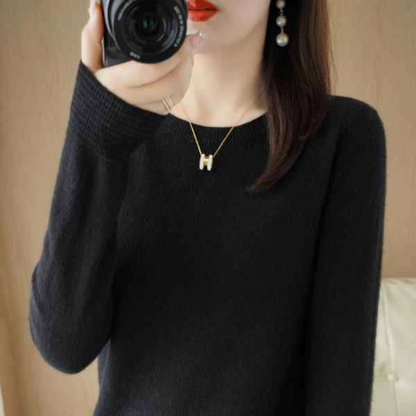 Νέο μοντέλο γυναικείο πουλόβερ με στρογγυλή λαιμόκοψη - πολλά χρώματα