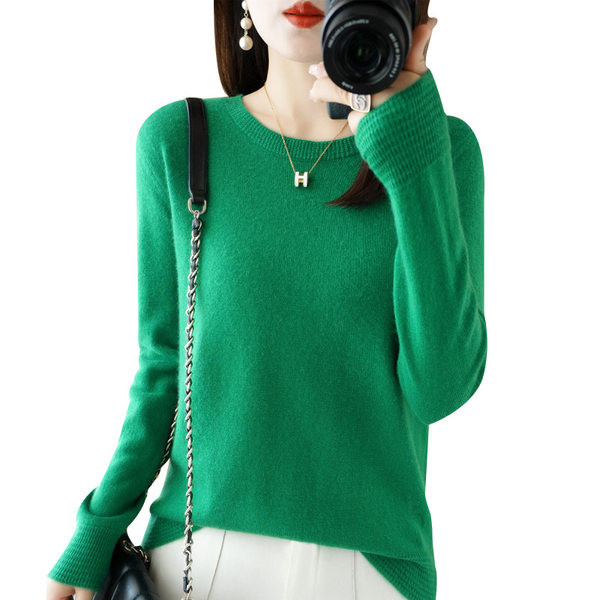 Νέο μοντέλο γυναικείο πουλόβερ με στρογγυλή λαιμόκοψη - πολλά χρώματα