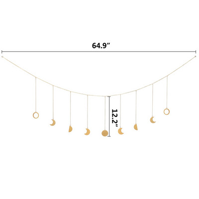 Moon Shining Phase Garland dekorációs láncok Boho arany falra akasztó díszek Támogatás Dropshipping Decoracion Habitacion