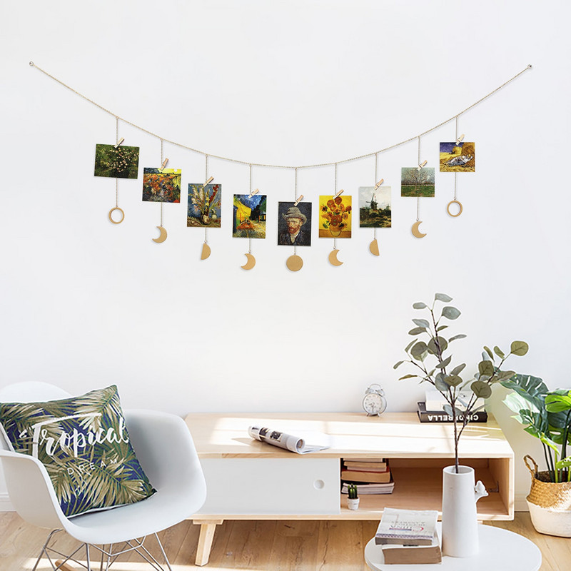 Moon Shining Phase Garland dekorációs láncok Boho arany falra akasztó díszek Támogatás Dropshipping Decoracion Habitacion