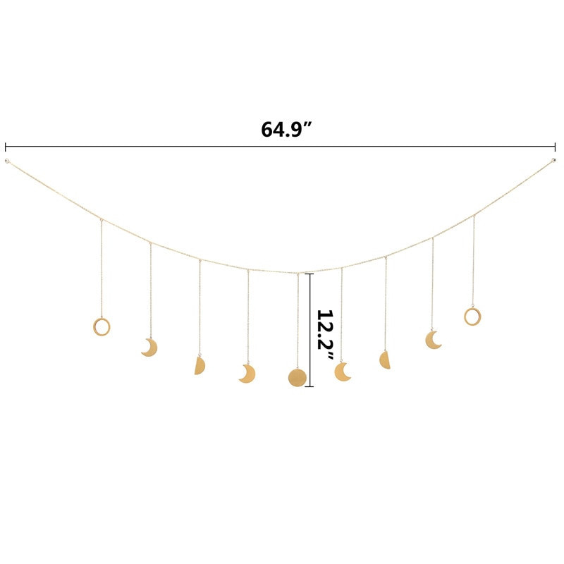 Moon Shining Phase Garland dekorációs láncok Boho arany falra akasztó díszek Támogatás Dropshipping Decoracion Habitacion