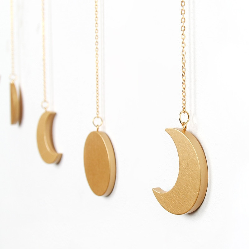 Moon Shining Phase Garland dekorációs láncok Boho arany falra akasztó díszek Támogatás Dropshipping Decoracion Habitacion