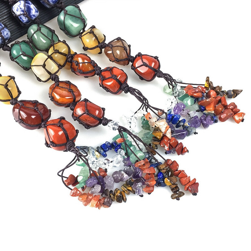 Rankų darbo krištolo lango automobilio pakabinami papuošalai 7 čakros namų feng shui dekoras Joga meditacija suversti palmių akmenys Reiki gydymas