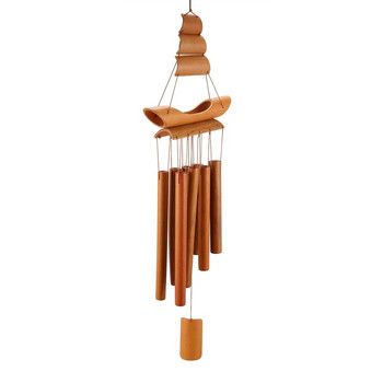 Μπαμπού Wind Chime Χειροποίητο Φυσικό Δαχτυλίδι Διακόσμηση Σπιτιού Wind Chime Κρεμαστό στολίδι Υπαίθρια αυλή Wind Bell