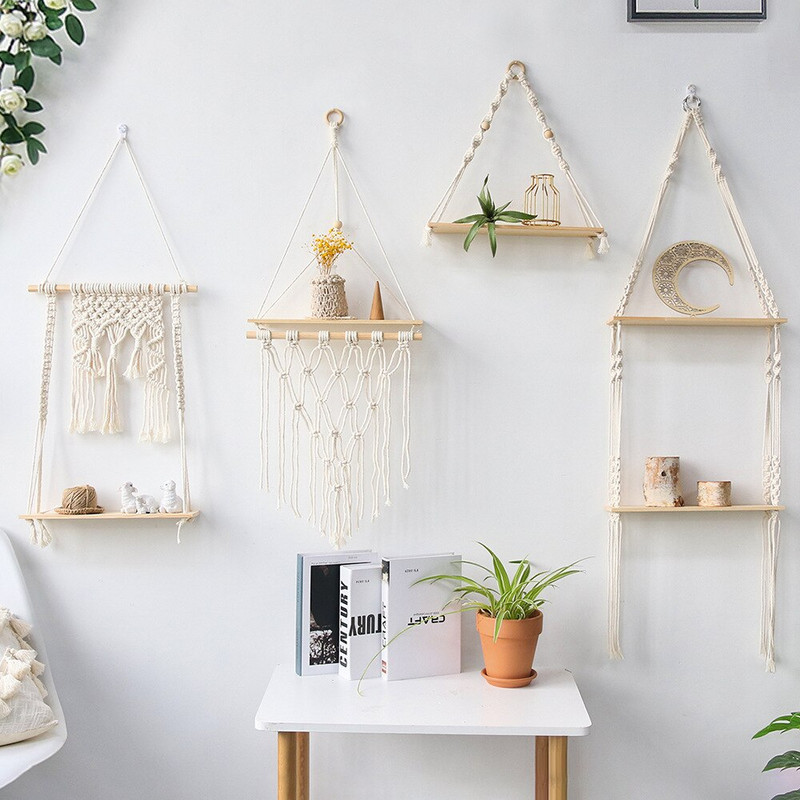 Weave Dream Catcher Otthoni Dekoráció Ramadan Dekoráció Makramé falra akasztós Baba Nordic Szobadekoráció Gyerekek Bölcsődei Gobelin