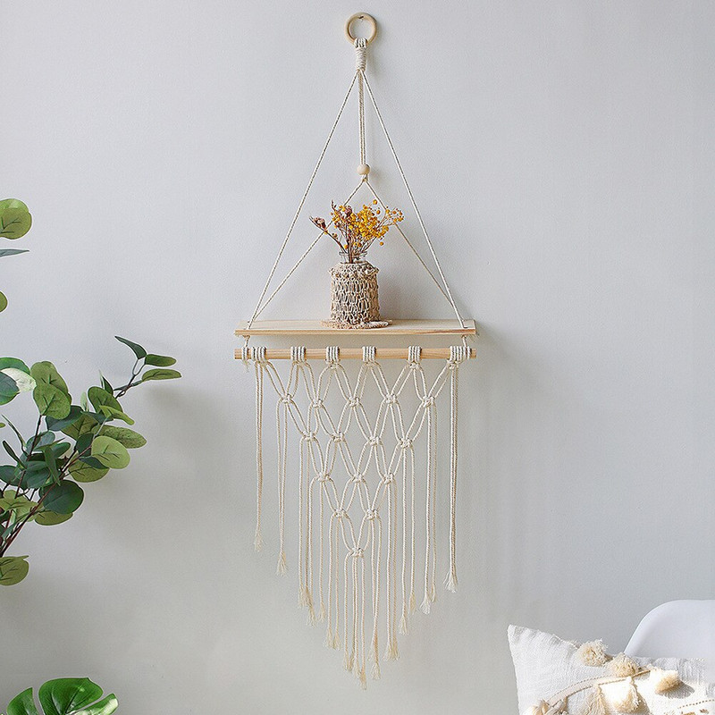 Weave Dream Catcher Otthoni Dekoráció Ramadan Dekoráció Makramé falra akasztós Baba Nordic Szobadekoráció Gyerekek Bölcsődei Gobelin