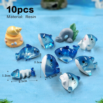 Cápa bálna teknős delfin tengeri hal figura modell barkácsolás otthoni dekoráció akvárium miniatűr tündér kert dekorációs kiegészítők modern