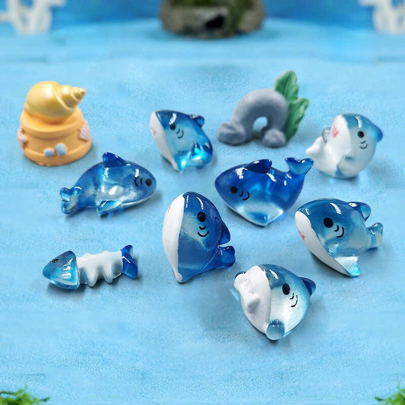 Cápa bálna teknős delfin tengeri hal figura modell barkácsolás otthoni dekoráció akvárium miniatűr tündér kert dekorációs kiegészítők modern
