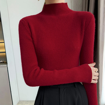 Casual γυναικείο πουλόβερ με ψηλό γιακά - πολλά χρώματα