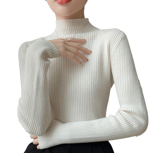 Casual γυναικείο πουλόβερ με ψηλό γιακά - πολλά χρώματα