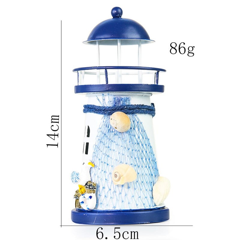 Földközi-tengeri világítótorony figura lámpás torony jeladó gyertyatartó miniatűr hajós otthon esküvői dekoráció kézműves ajándék
