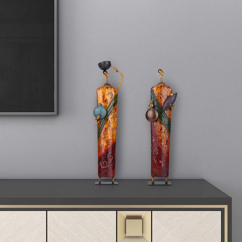 Tooarts afrikai figura szobor vasdísz törzsi kultúra műalkotások gyűjtése vintage lakberendezés