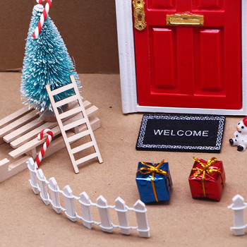 Щанци за рязане Къща за кукли Елфска врата Коледен декор Връв Шапка Венец Мини дърво Кутии за подаръци Фея Къща за играчки Миниатюрен модел на сцена