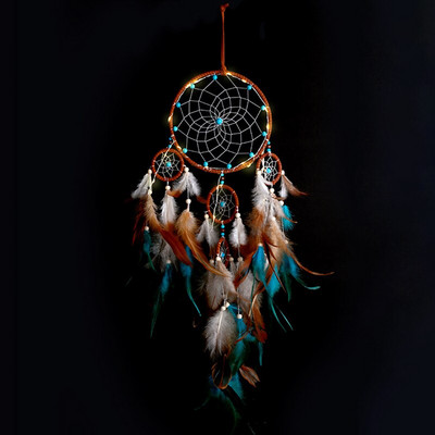 Hot Five Rings Dreamcatchers falra akasztható dekoráció Retro tollak álomfogó akció Vintage lakberendezési álomfogók