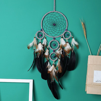 Hot Five Rings Dreamcatchers falra akasztható dekoráció Retro tollak álomfogó akció Vintage lakberendezési álomfogók