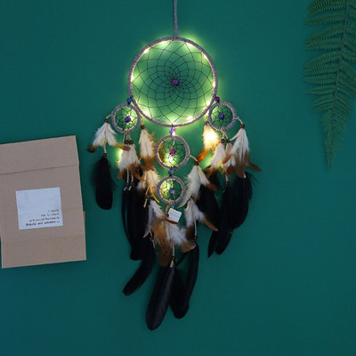 Hot Five Rings Dreamcatchers falra akasztható dekoráció Retro tollak álomfogó akció Vintage lakberendezési álomfogók