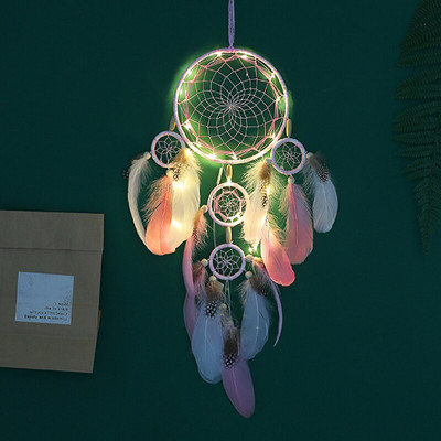 Hot Five Rings Dreamcatchers falra akasztható dekoráció Retro tollak álomfogó akció Vintage lakberendezési álomfogók