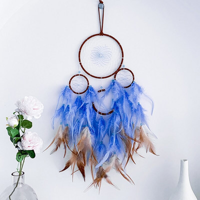 Hot Five Rings Dreamcatchers falra akasztható dekoráció Retro tollak álomfogó akció Vintage lakberendezési álomfogók