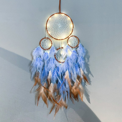 Hot Five Rings Dreamcatchers falra akasztható dekoráció Retro tollak álomfogó akció Vintage lakberendezési álomfogók