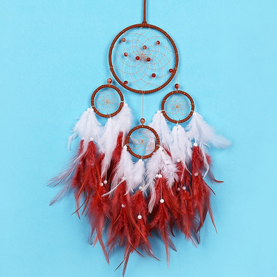 Hot Five Rings Dreamcatchers falra akasztható dekoráció Retro tollak álomfogó akció Vintage lakberendezési álomfogók