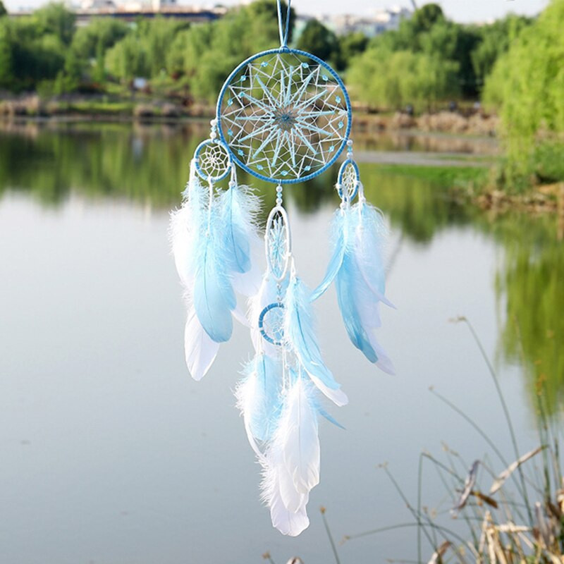 Hot Five Rings Dreamcatchers falra akasztható dekoráció Retro tollak álomfogó akció Vintage lakberendezési álomfogók