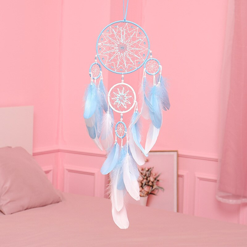 Hot Five Rings Dreamcatchers falra akasztható dekoráció Retro tollak álomfogó akció Vintage lakberendezési álomfogók