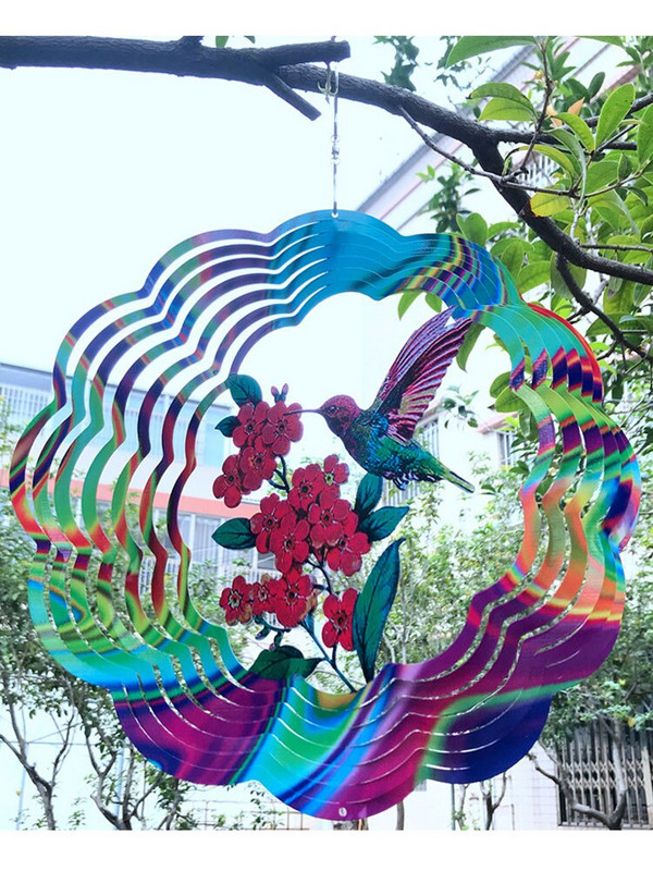 2022-es szélforgató tükör színes, rozsdamentes acél 12 hüvelykes 3D forgó szélcsengő kültéri kerti és beltéri díszekhez egyaránt