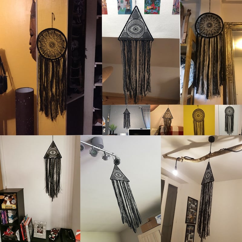 Álomfogó Evil Eye Álomfogók Boho lakberendezési nagy fekete török szem szobadísz karácsonyi falfestés díszajándék