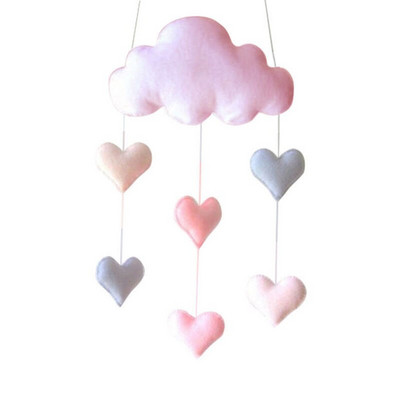 Romantiline väikelapse pehme plüüsist voodi rippuvad dekoratsioonid Cloud Heart Star Beebi lasteaed Mobiilne võrevoodi Vanker Voodi jalutuskäru rippuv sisekujundus