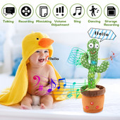 Jucărie minunată de cactus care dansează Păpușă cactus vorbitoare Vorbește înregistrarea sunetului Repetă Jucărie strălucitoare Cactus Kawaii Jucării educaționale pentru copii Cadou