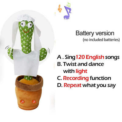 Jucărie minunată de cactus care dansează Păpușă cactus vorbitoare Vorbește înregistrarea sunetului Repetă Jucărie strălucitoare Cactus Kawaii Jucării educaționale pentru copii Cadou