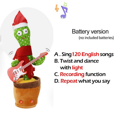 Jucărie minunată de cactus care dansează Păpușă cactus vorbitoare Vorbește înregistrarea sunetului Repetă Jucărie strălucitoare Cactus Kawaii Jucării educaționale pentru copii Cadou