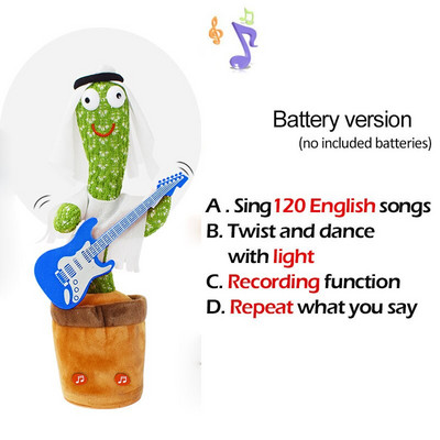 Jucărie minunată de cactus care dansează Păpușă cactus vorbitoare Vorbește înregistrarea sunetului Repetă Jucărie strălucitoare Cactus Kawaii Jucării educaționale pentru copii Cadou