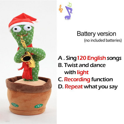 Jucărie minunată de cactus care dansează Păpușă cactus vorbitoare Vorbește înregistrarea sunetului Repetă Jucărie strălucitoare Cactus Kawaii Jucării educaționale pentru copii Cadou