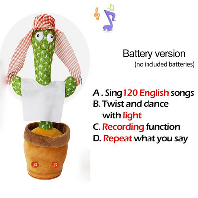 Jucărie minunată de cactus care dansează Păpușă cactus vorbitoare Vorbește înregistrarea sunetului Repetă Jucărie strălucitoare Cactus Kawaii Jucării educaționale pentru copii Cadou