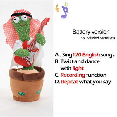 Jucărie minunată de cactus care dansează Păpușă cactus vorbitoare Vorbește înregistrarea sunetului Repetă Jucărie strălucitoare Cactus Kawaii Jucării educaționale pentru copii Cadou