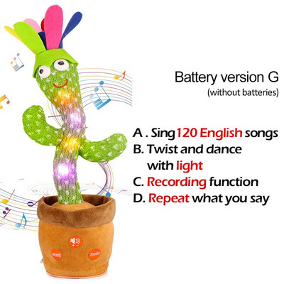 Jucărie minunată de cactus care dansează Păpușă cactus vorbitoare Vorbește înregistrarea sunetului Repetă Jucărie strălucitoare Cactus Kawaii Jucării educaționale pentru copii Cadou