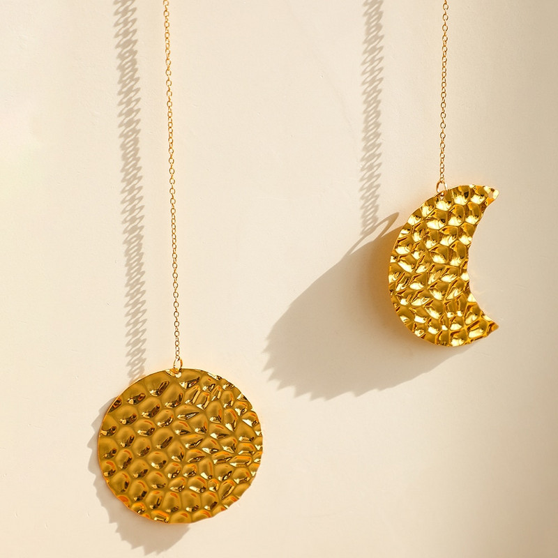 Decor de perete din metal în faza lunii Decor estetic nordic pentru cameră Ghirlandă din metal auriu Decor de grădină de artă Cadou dormitor pepinieră