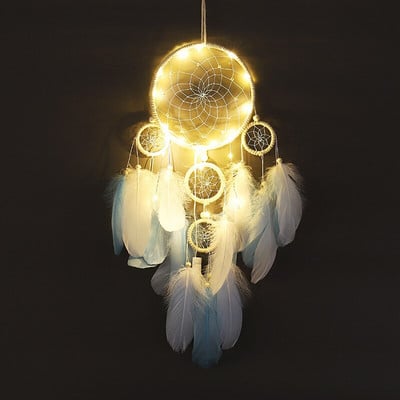 Indijos natūralių plunksnų svajonių gaudyklės prie sienos pakabinamos meno kambario namų dekoravimas gryno rankų darbo svajonių gaudyklės ornamentas, dovana draugams