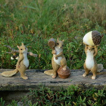 Καθημερινή Συλλογή Σκίουρος Ειδώλιο Ζώου Μινιατούρες Νεράιδα Στολίδια Κήπου Διακόσμηση σπιτιού Φίλοι Δώρο Διακόσμηση μπονσάι