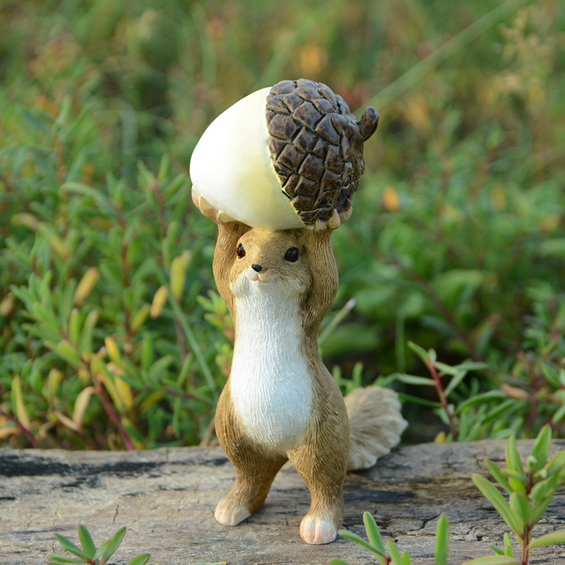 Mindennapi kollekció Mókus Állat Figurák Miniatűrök Tündérkert Díszek Otthoni Dekoráció Barátok Ajándék Bonsai Dekor