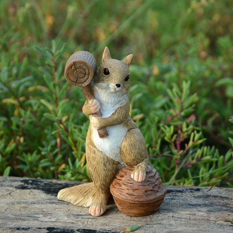 Mindennapi kollekció Mókus Állat Figurák Miniatűrök Tündérkert Díszek Otthoni Dekoráció Barátok Ajándék Bonsai Dekor