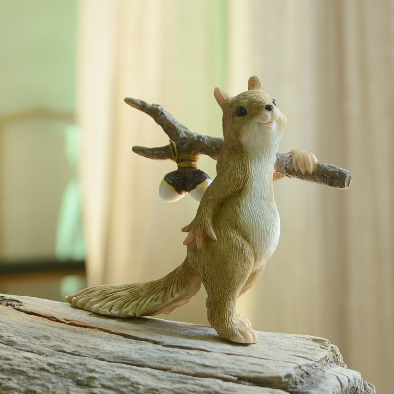 Mindennapi kollekció Mókus Állat Figurák Miniatűrök Tündérkert Díszek Otthoni Dekoráció Barátok Ajándék Bonsai Dekor