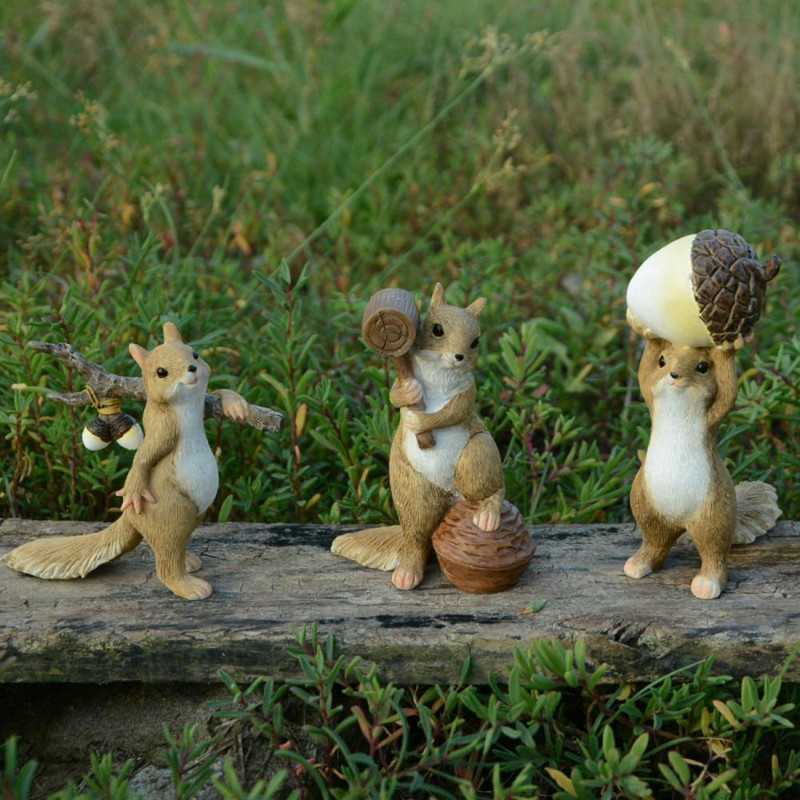 Mindennapi kollekció Mókus Állat Figurák Miniatűrök Tündérkert Díszek Otthoni Dekoráció Barátok Ajándék Bonsai Dekor