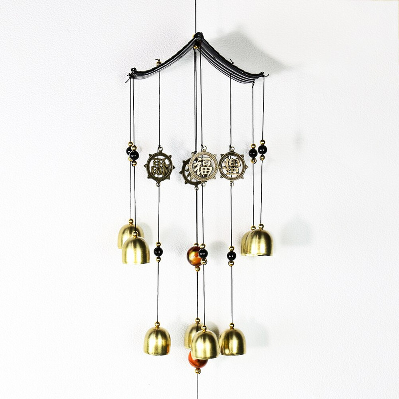 Kínai szélcsengő Elefánt Holdharang Lucky Feng Shui medál Retro szobadekoráció Kiegészítők nappali kültéri dekorációhoz