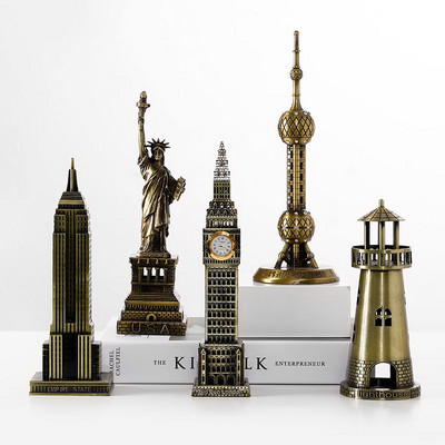 BJ02 Metal World Famous Building Architecture Model άγαλμα Ορόσημο Τουριστικό Αναμνηστικό Διακόσμηση γραφείου σπιτιού Διακόσμηση γραφείου