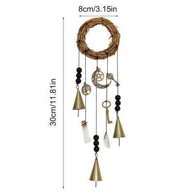 Boszorkányharangok varázslatos szélharangok száműzni a gonosz kristály kvarc függő medál díszeket Otthoni kert Kilincs Boszorkány dekorációk