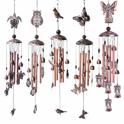 Ρετρό μεταλλικό Animal Wind Chime Iron Art Wind Bell Tubes Σωλήνες αλουμινίου Hanging Art Wind Bell Δώρο Κρεμαστό μενταγιόν στολίδι