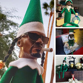 Snoop on A Stoop Elf de Crăciun Păpușă Spy on A Bent Elf de Crăciun Păpușă Decor pentru casă Jucărie pentru cadou de Crăciun de Anul Nou