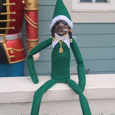 Snoop on A Stoop Elf de Crăciun Păpușă Spy on A Bent Elf de Crăciun Păpușă Decor pentru casă Jucărie pentru cadou de Crăciun de Anul Nou